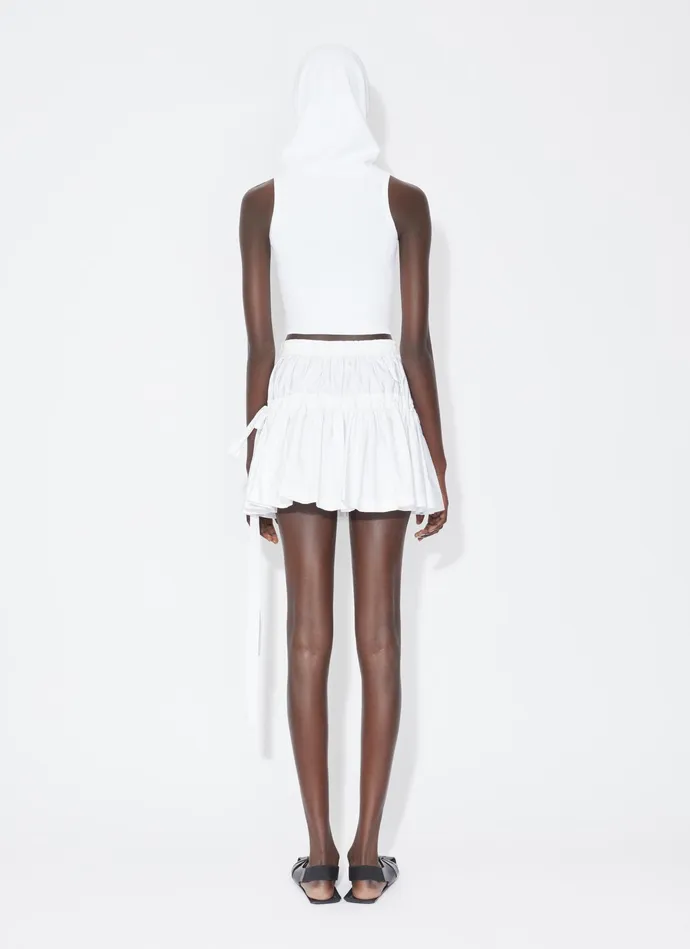 White HOODED KNIT CROP TOP Women Alaa Tops and Shirts