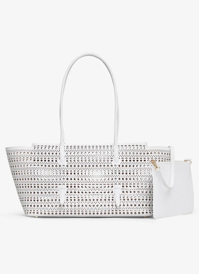 White NEO MINA 32 BAG IN VIENNE CALFSKIN Women Alaa Le Mina
