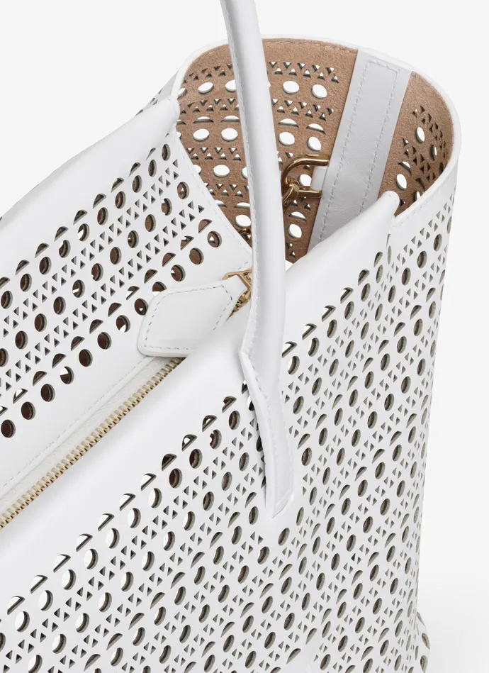White NEO MINA 32 BAG IN VIENNE CALFSKIN Women Alaa Le Mina