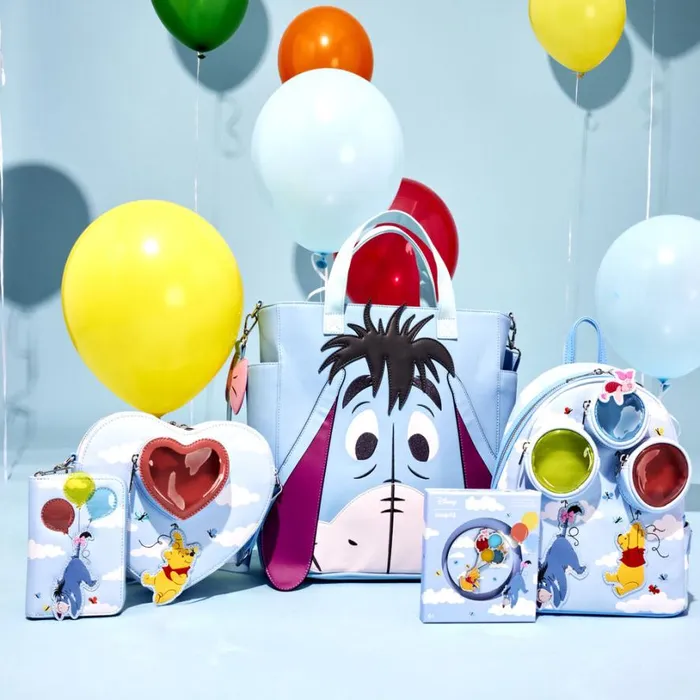 Winnie The Pooh and Friends Floating Balloons Heart Figural Crossbody Bag Unisex Loungefly Crossbody Bags Winnie The Pooh and Friends Floating Balloons Heart Figural Crossbody Bag Unisex Loungefly Crossbody Bags