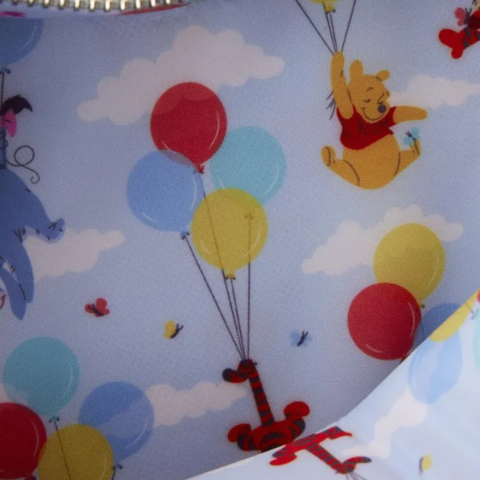 Winnie The Pooh and Friends Floating Balloons Heart Figural Crossbody Bag Unisex Loungefly Crossbody Bags Winnie The Pooh and Friends Floating Balloons Heart Figural Crossbody Bag Unisex Loungefly Crossbody Bags