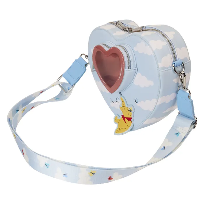 Winnie The Pooh and Friends Floating Balloons Heart Figural Crossbody Bag Unisex Loungefly Crossbody Bags Winnie The Pooh and Friends Floating Balloons Heart Figural Crossbody Bag Unisex Loungefly Crossbody Bags