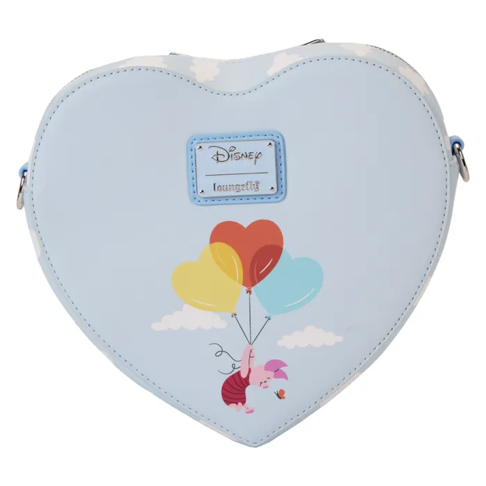Winnie The Pooh and Friends Floating Balloons Heart Figural Crossbody Bag Unisex Loungefly Crossbody Bags Winnie The Pooh and Friends Floating Balloons Heart Figural Crossbody Bag Unisex Loungefly Crossbody Bags