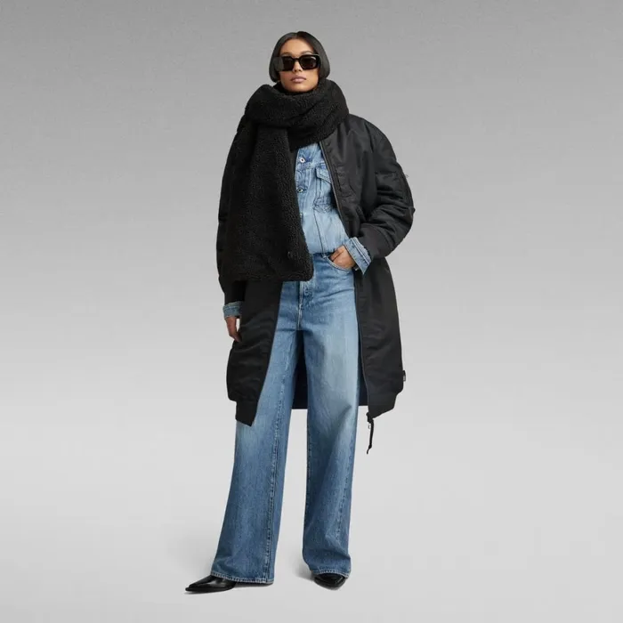 Winter Coats Women GStar RAW Long Bomber Jacket Dark Black