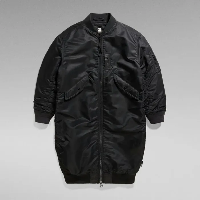 Winter Coats Women GStar RAW Long Bomber Jacket Dark Black
