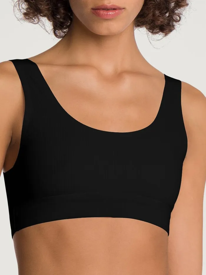 Wolford Beauty Cotton Crop Top Bra Black Women Bras