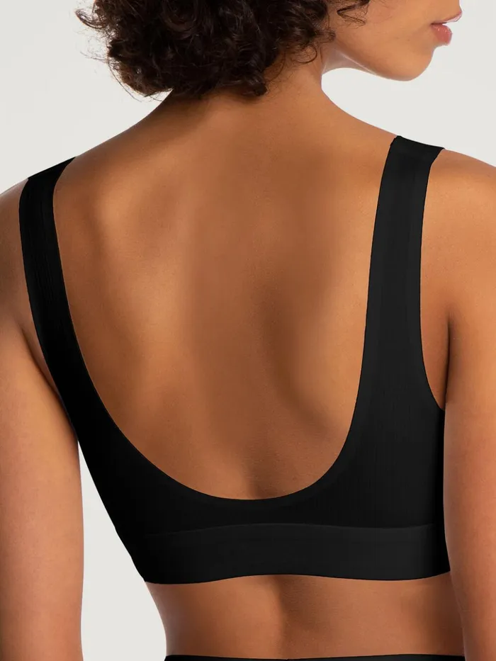 Wolford Beauty Cotton Crop Top Bra Black Women Bras