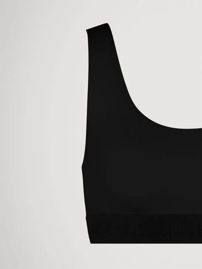 Wolford Beauty Cotton Crop Top Bra Black Women Bras