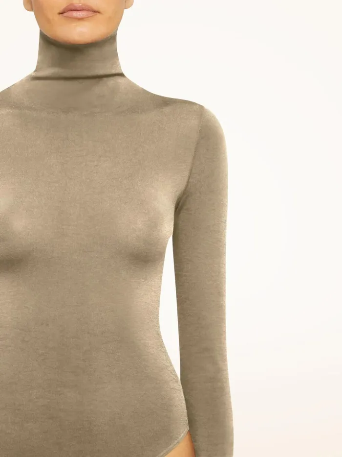 Wolford Colorado Body Caf Au Lait Women Longsleeve Bodies