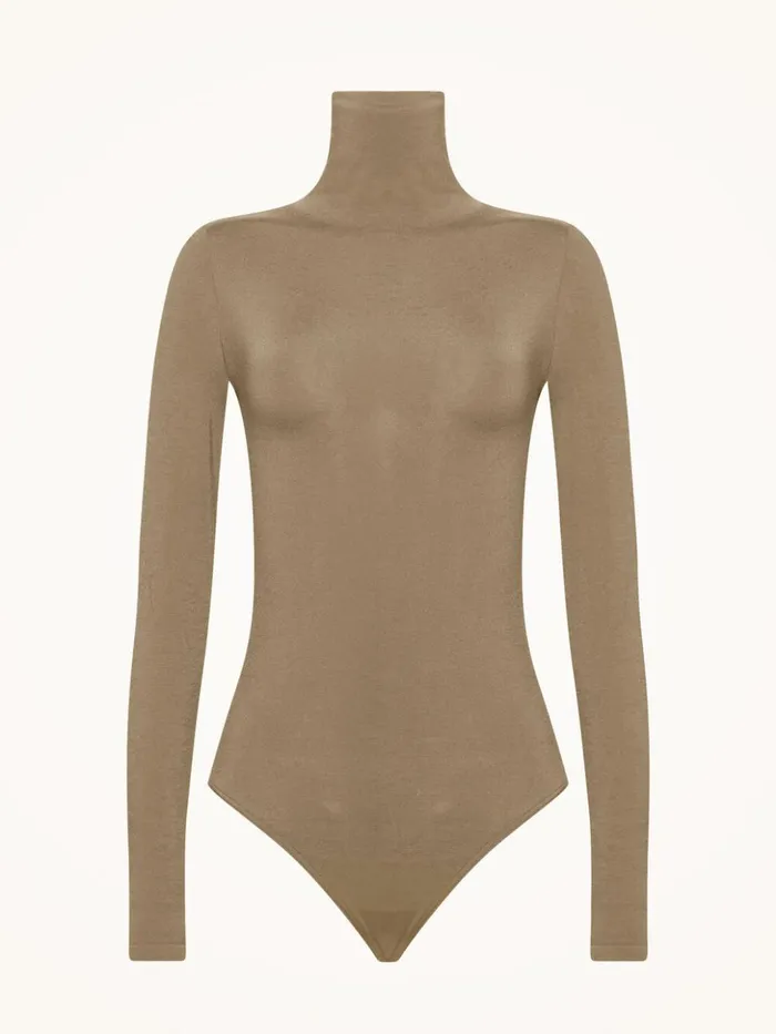 Wolford Colorado Body Caf Au Lait Women Longsleeve Bodies