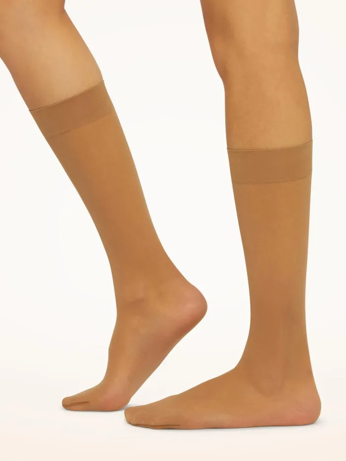Wolford Individual 10 KneeHighs Caramel Women ThighHighs and KneeHighs