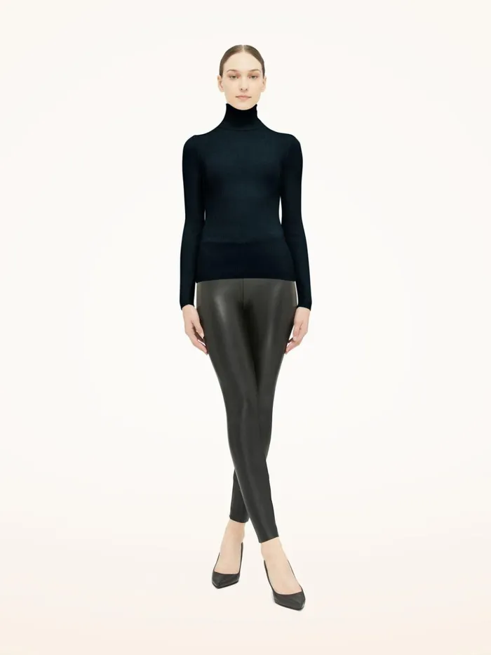 Wolford Merino Fine Rib Top Long Sleeve Deep Night Women Longsleeved Tops