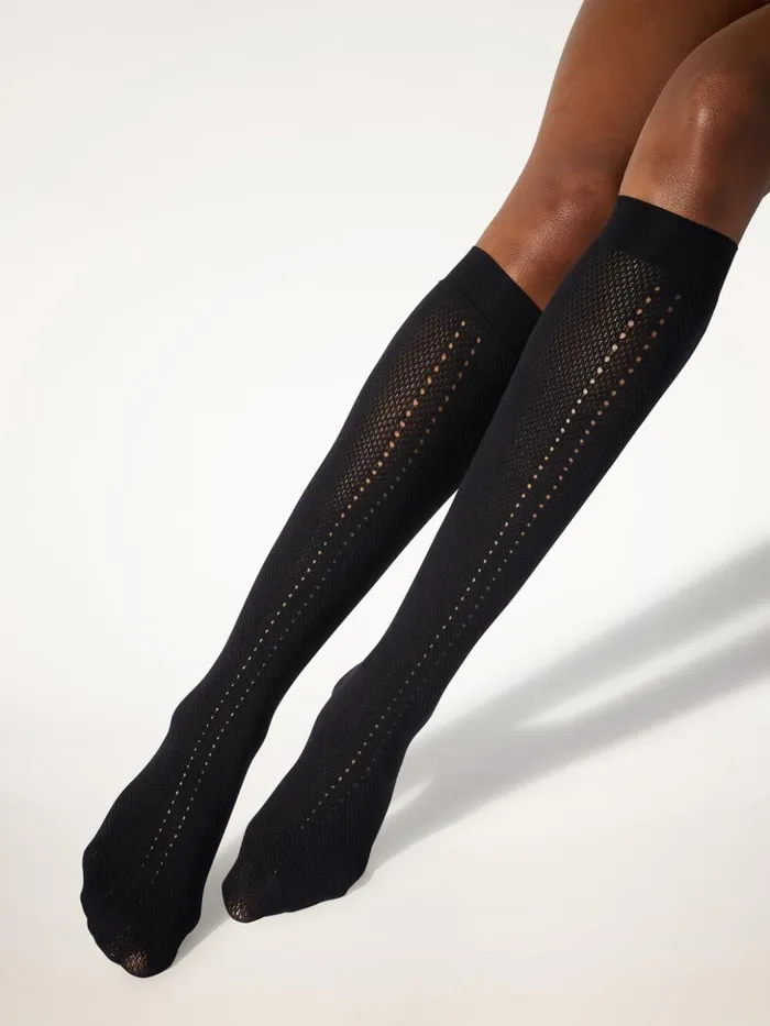 Wolford W Net KneeHighs Black Women ThighHighs and KneeHighs