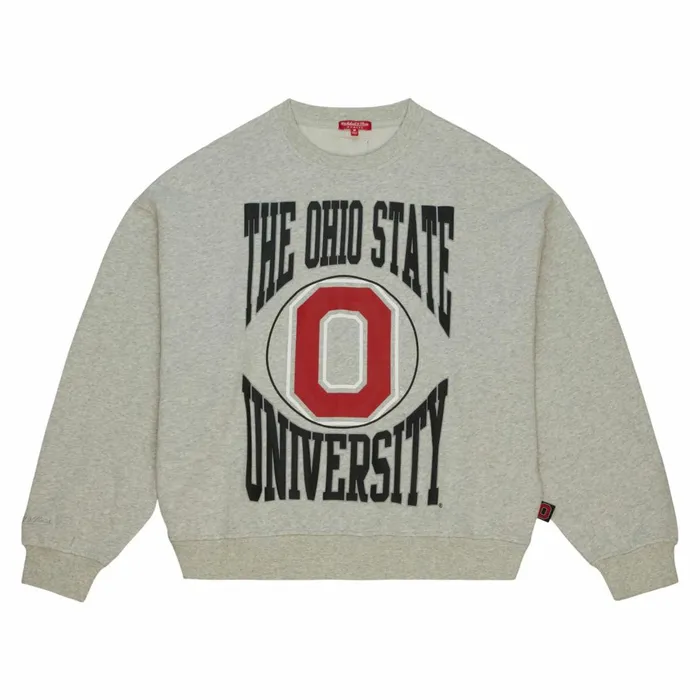Women039s Hoodies and Sweatshirts Mitchell and Ness Women039s Logo Lightweight Crew 30 Ohio State Women039s Hoodies and Sweatshirts Mitchell and Ness Women039s Logo Lightweight Crew 30 Ohio State