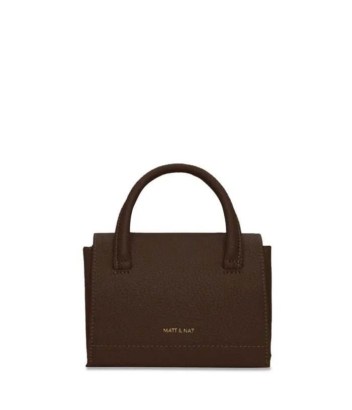 Women Adel Micro Vegan Satchel 8211 Purity Chocolate Matt and Nat Satchels