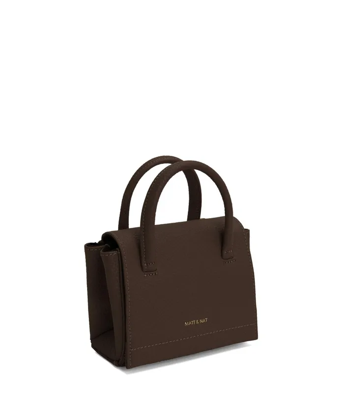 Women Adel Micro Vegan Satchel 8211 Purity Chocolate Matt and Nat Satchels