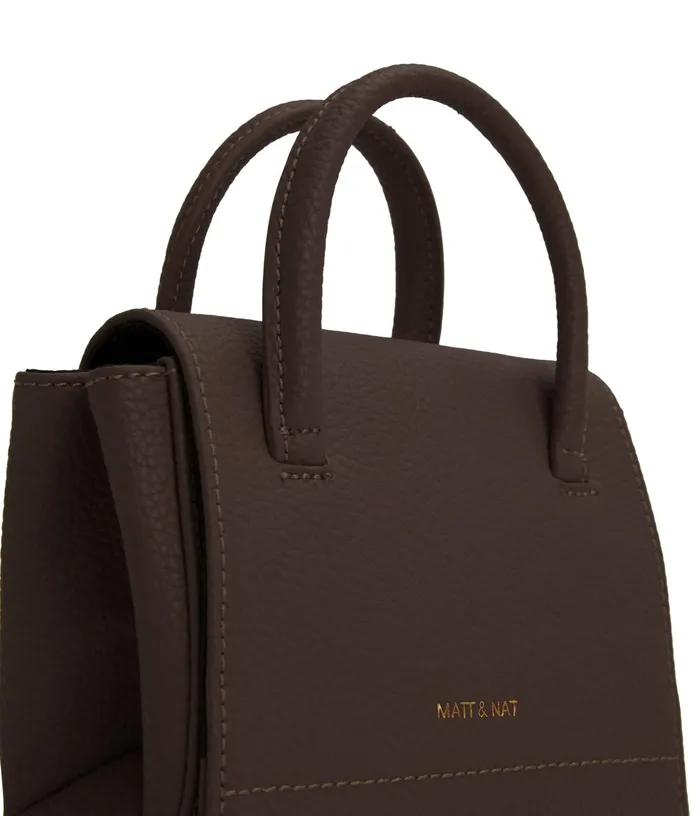 Women Adel Micro Vegan Satchel 8211 Purity Chocolate Matt and Nat Satchels