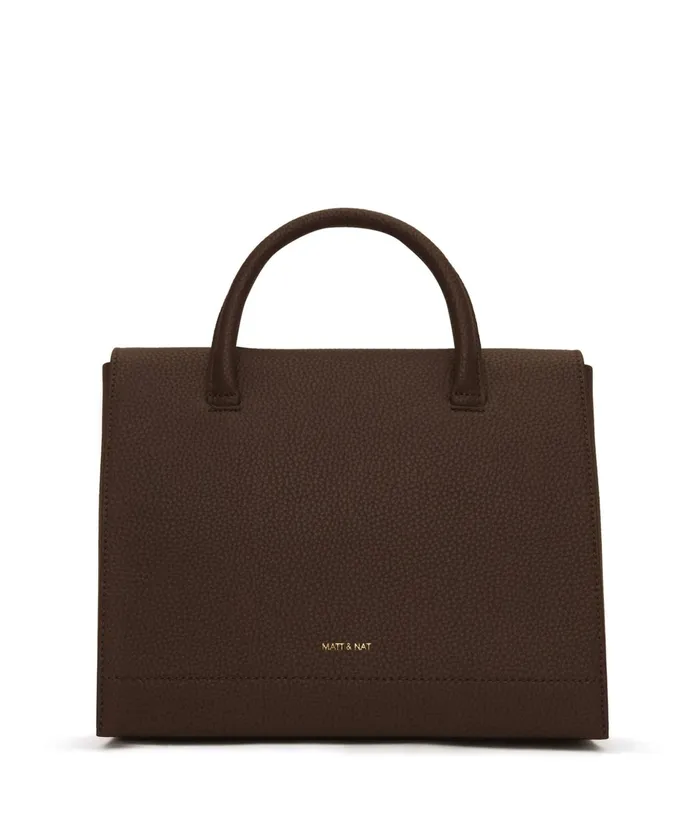 Women Adel Vegan Satchel 8211 Purity Chocolate Matt and Nat Satchels