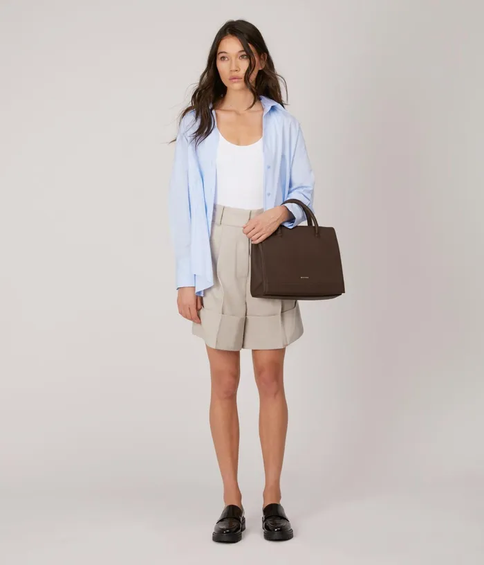 Women Adel Vegan Satchel 8211 Purity Chocolate Matt and Nat Satchels
