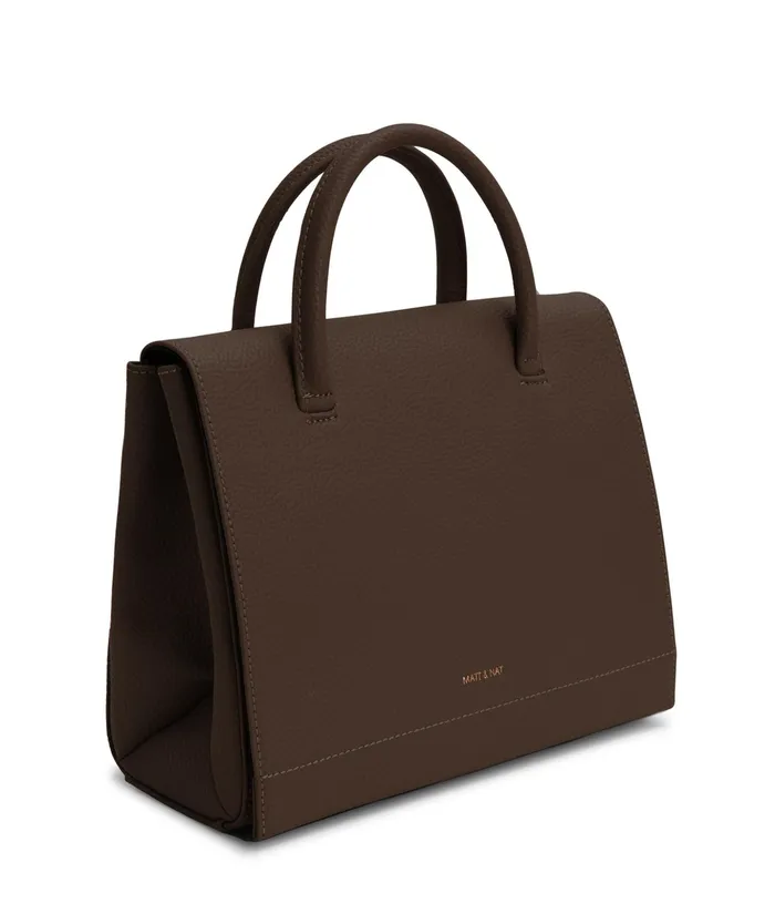 Women Adel Vegan Satchel 8211 Purity Chocolate Matt and Nat Satchels