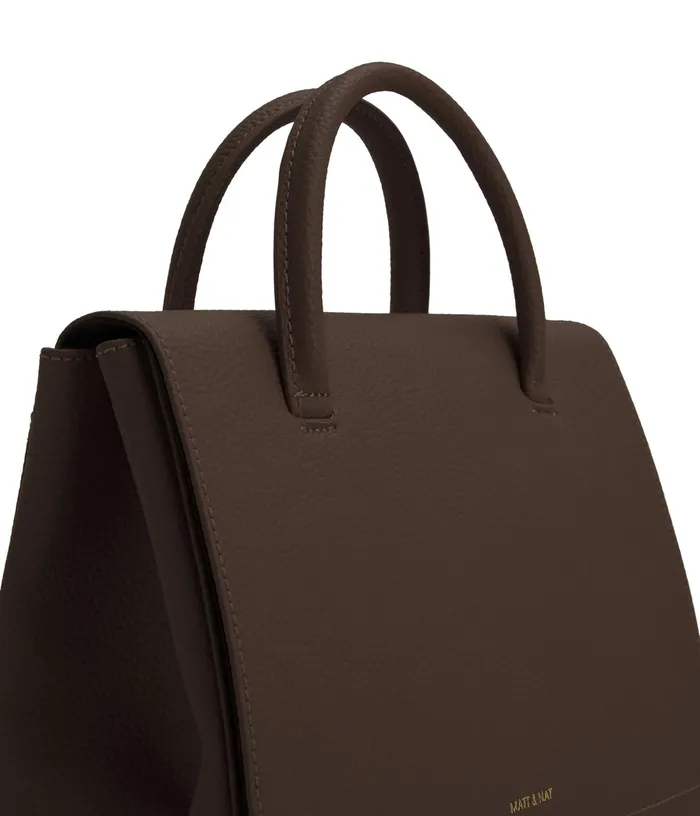Women Adel Vegan Satchel 8211 Purity Chocolate Matt and Nat Satchels