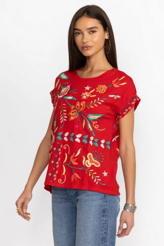Women AVERI RELAXED TEE Racer Red Johnny Was Tops Women AVERI RELAXED TEE Racer Red Johnny Was Tops