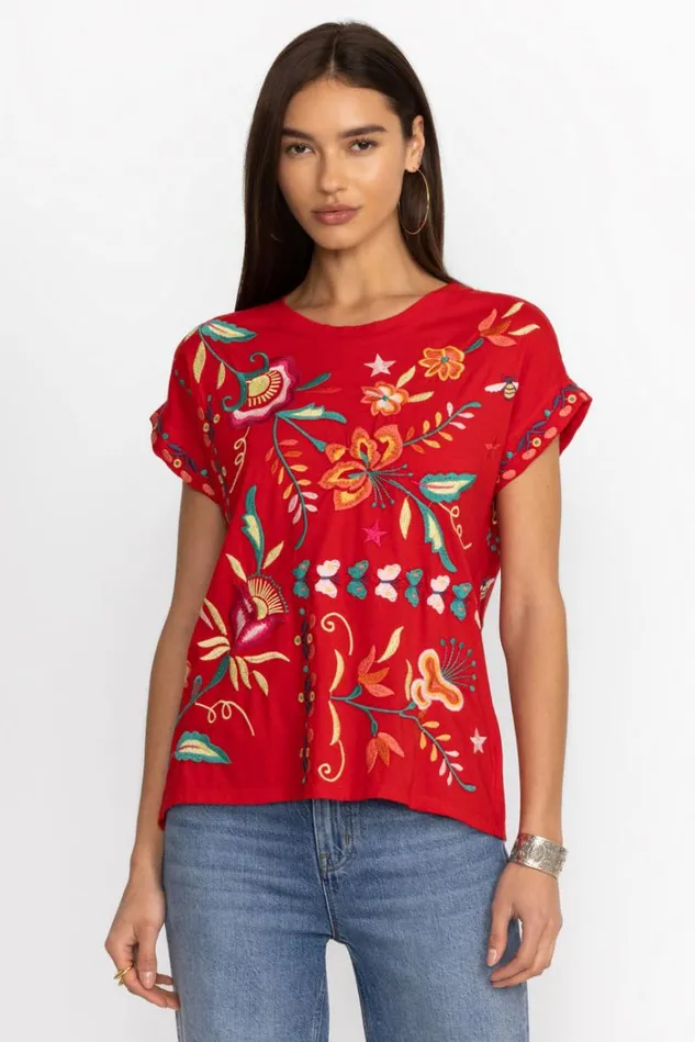 Women AVERI RELAXED TEE Racer Red Johnny Was Tops Women AVERI RELAXED TEE Racer Red Johnny Was Tops