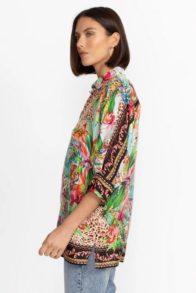 Women AVIINA TUNIC Miller Tigre Scarf Print Johnny Was Tops Women AVIINA TUNIC Miller Tigre Scarf Print Johnny Was Tops