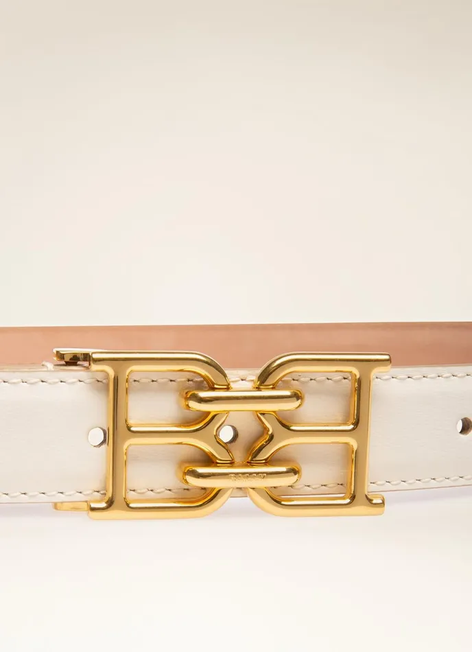 Women Bally Belts BChain 8211 Leather 25mm Belt In Bone