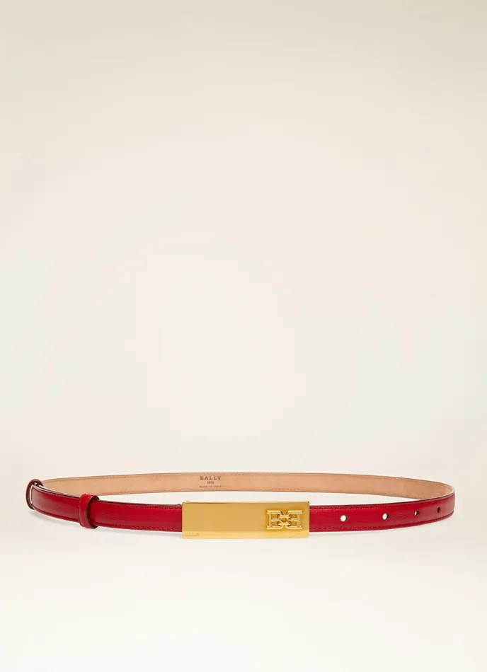 Women Bally Belts Blane 8211 Leather 15mm Belt In Red