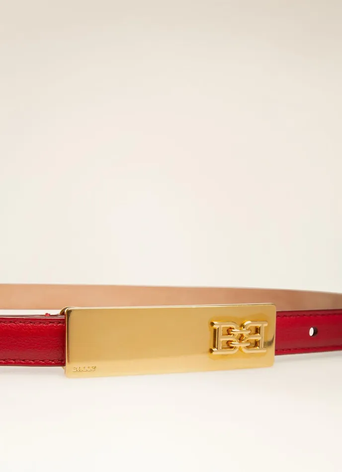 Women Bally Belts Blane 8211 Leather 15mm Belt In Red