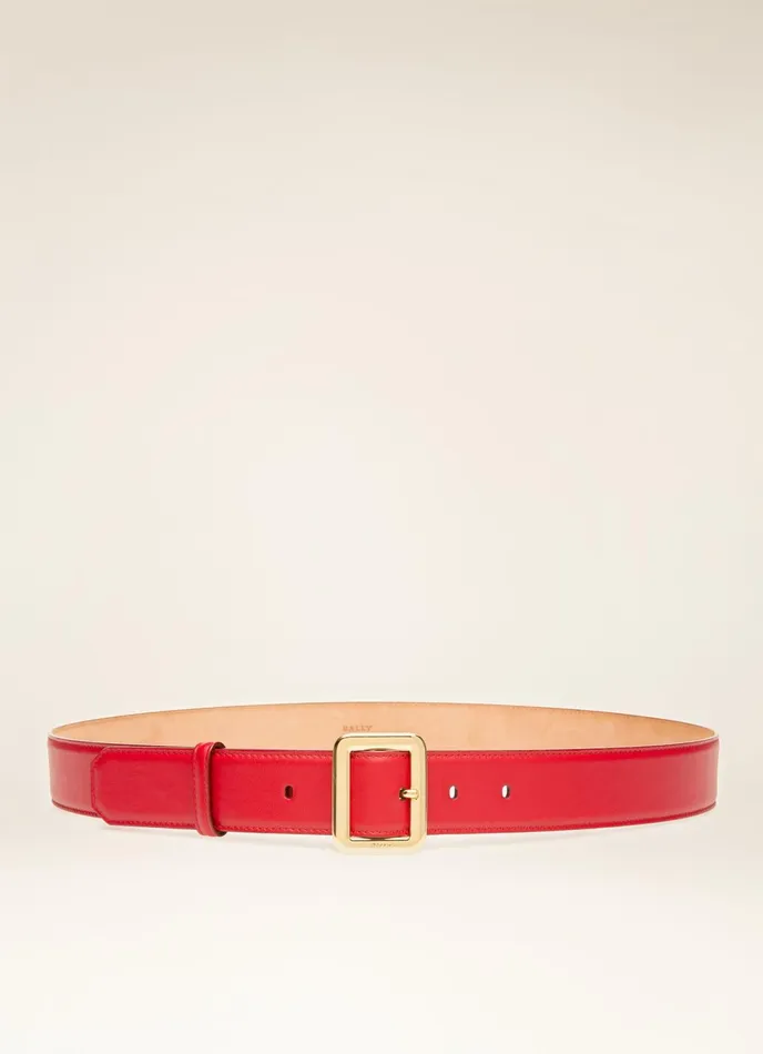 Women Bally Belts Janelle 8211 Leather 35mm Belt In Red