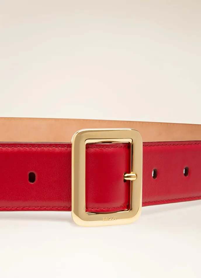 Women Bally Belts Janelle 8211 Leather 35mm Belt In Red