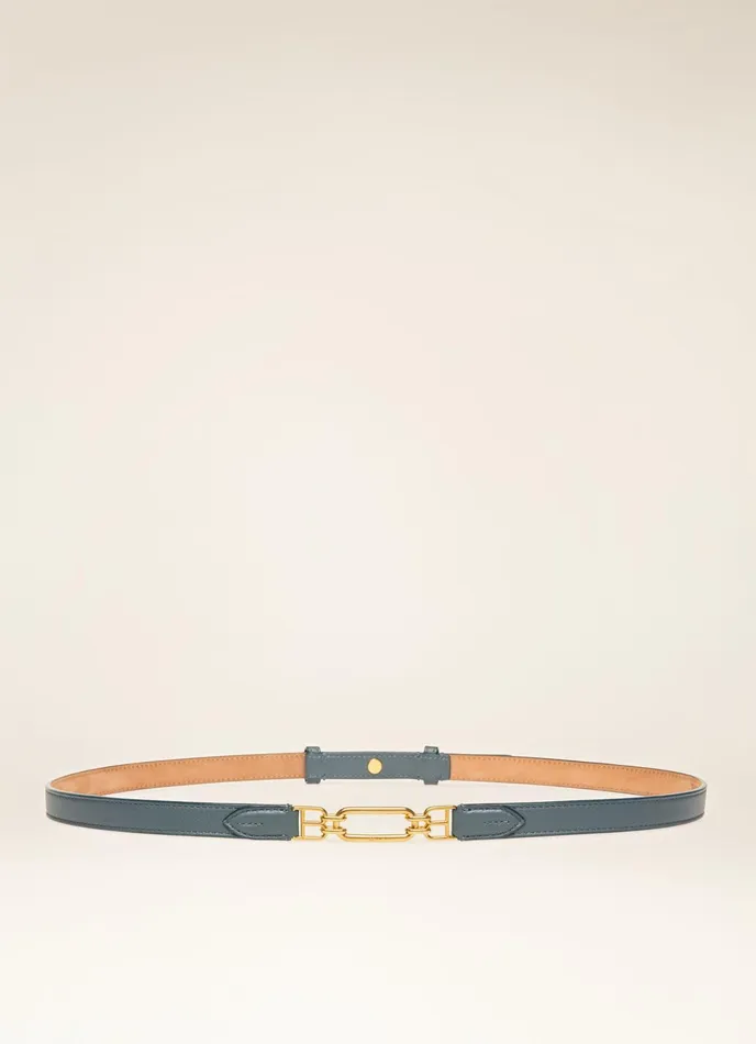 Women Bally Belts Vestige 8211 Leather 15mm Belt In Blue