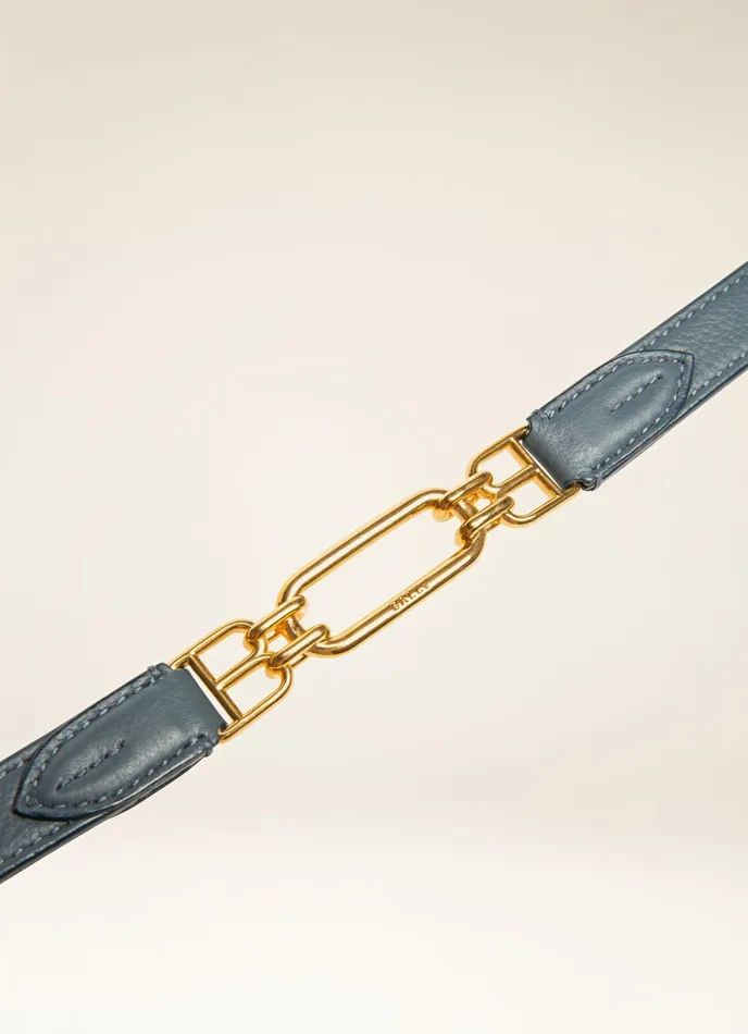 Women Bally Belts Vestige 8211 Leather 15mm Belt In Blue