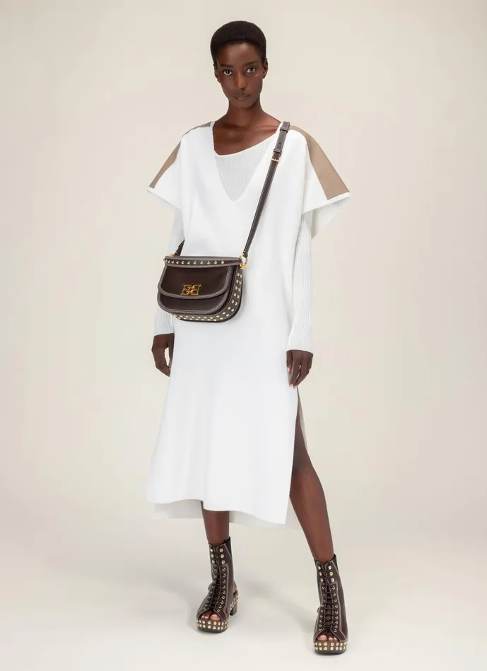 Women Bally Dresses And Skirts Kaftan Dress 8211 Wool Dress In White