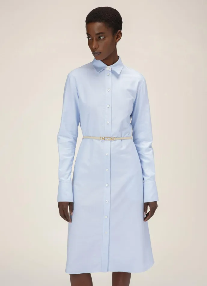 Women Bally Dresses And Skirts Shirt Dress 8211 Cotton Dress In Light Blue