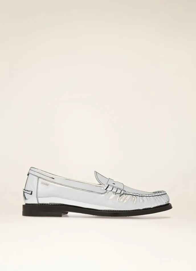 Women Bally Flats and Moccasins Coelo 8211 Leather Moccasins In Silver
