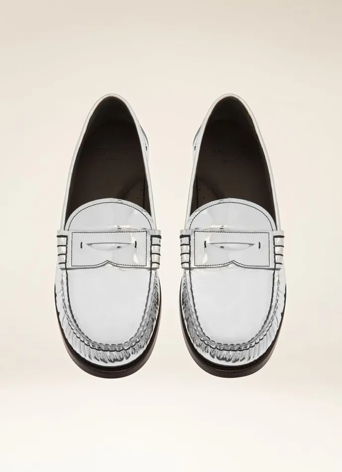 Women Bally Flats and Moccasins Coelo 8211 Leather Moccasins In Silver