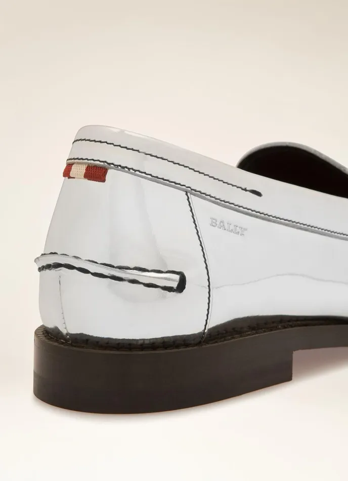 Women Bally Flats and Moccasins Coelo 8211 Leather Moccasins In Silver