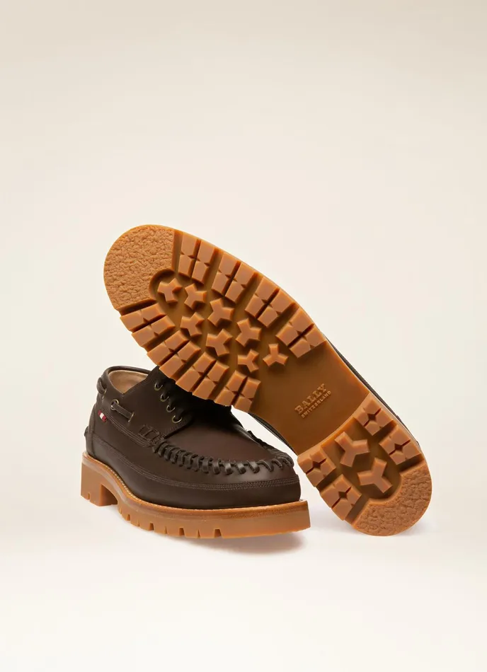 Women Bally Flats and Moccasins Tristan 8211 Leather Moccasin In Brown