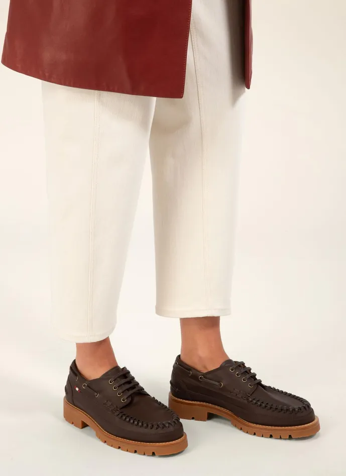 Women Bally Flats and Moccasins Tristan 8211 Leather Moccasin In Brown