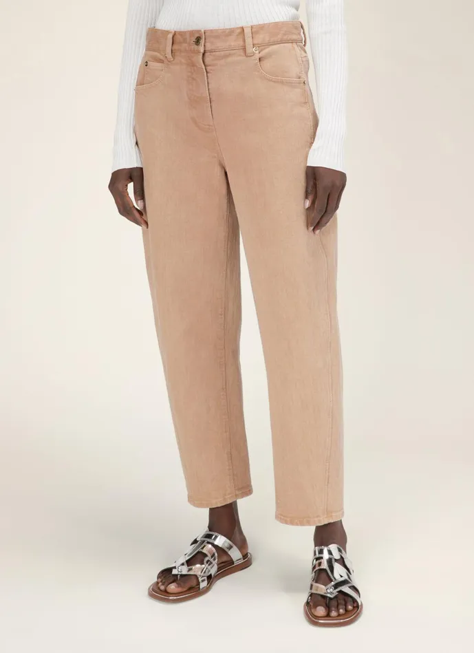 Women Bally Pants Denim Trousers 8211 Cotton Denim Trousers In Pink