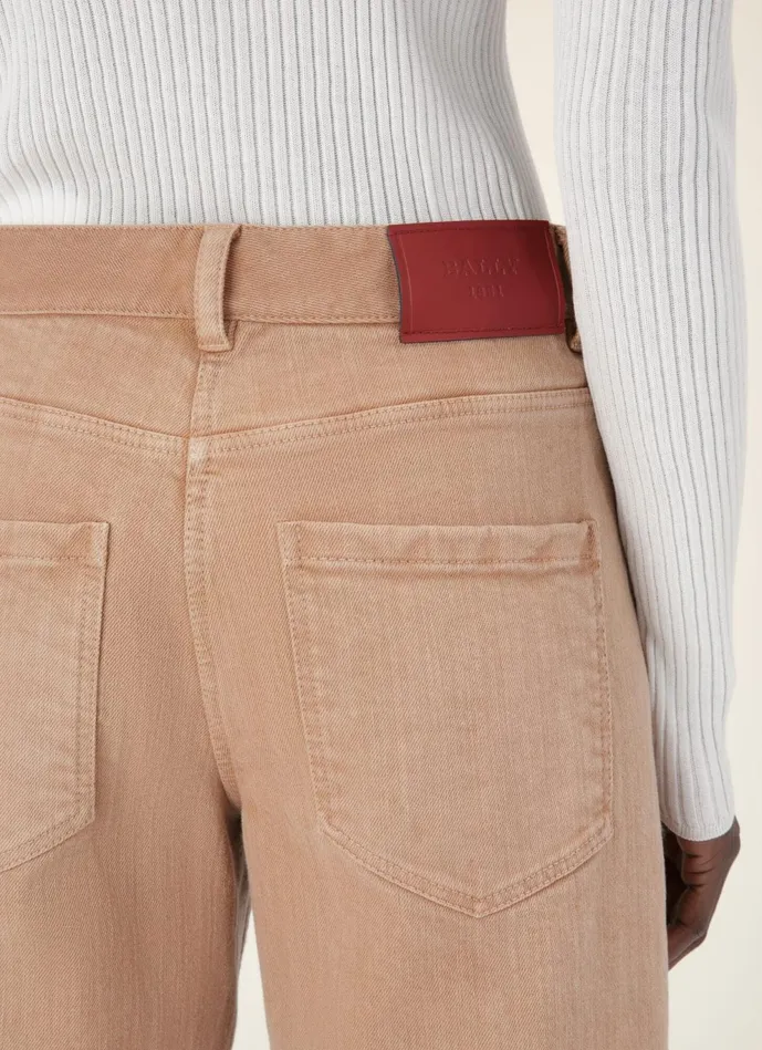 Women Bally Pants Denim Trousers 8211 Cotton Denim Trousers In Pink