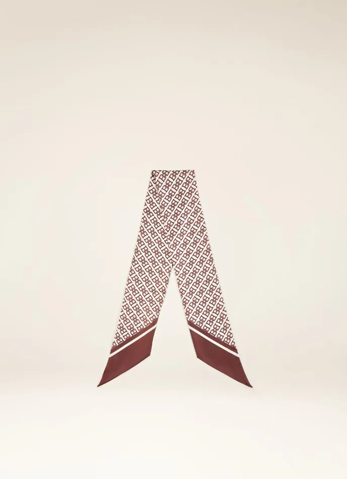 Women Bally Scarves BMonogram Bandeau 8211 Silk Accessory In Heritage Red