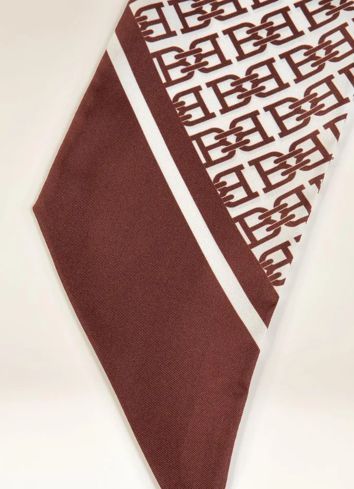 Women Bally Scarves BMonogram Bandeau 8211 Silk Accessory In Heritage Red