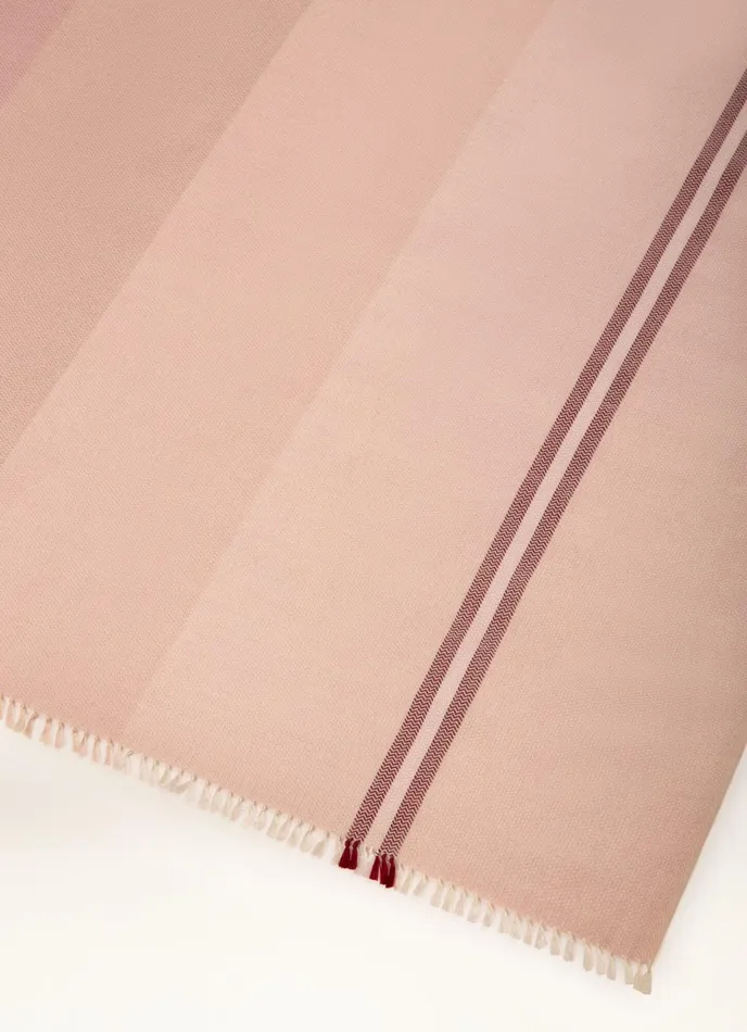 Women Bally Scarves Striped Scarf 8211 Merino Wool and Silk Mix Accessory In Blush Pink