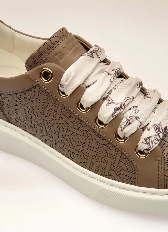 Women Bally Sneakers Malya 8211 Leather Sneakers In Taupe