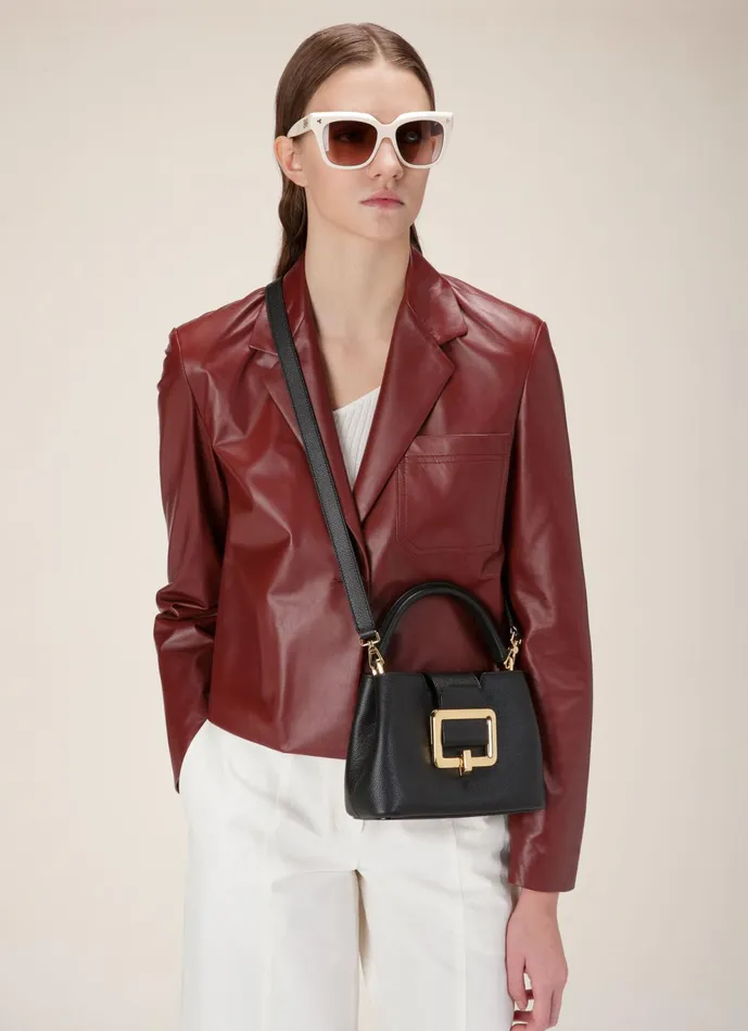 Women Bally Top Handle Bags Jorah Small 8211 Leather Top Handle Bag In Black
