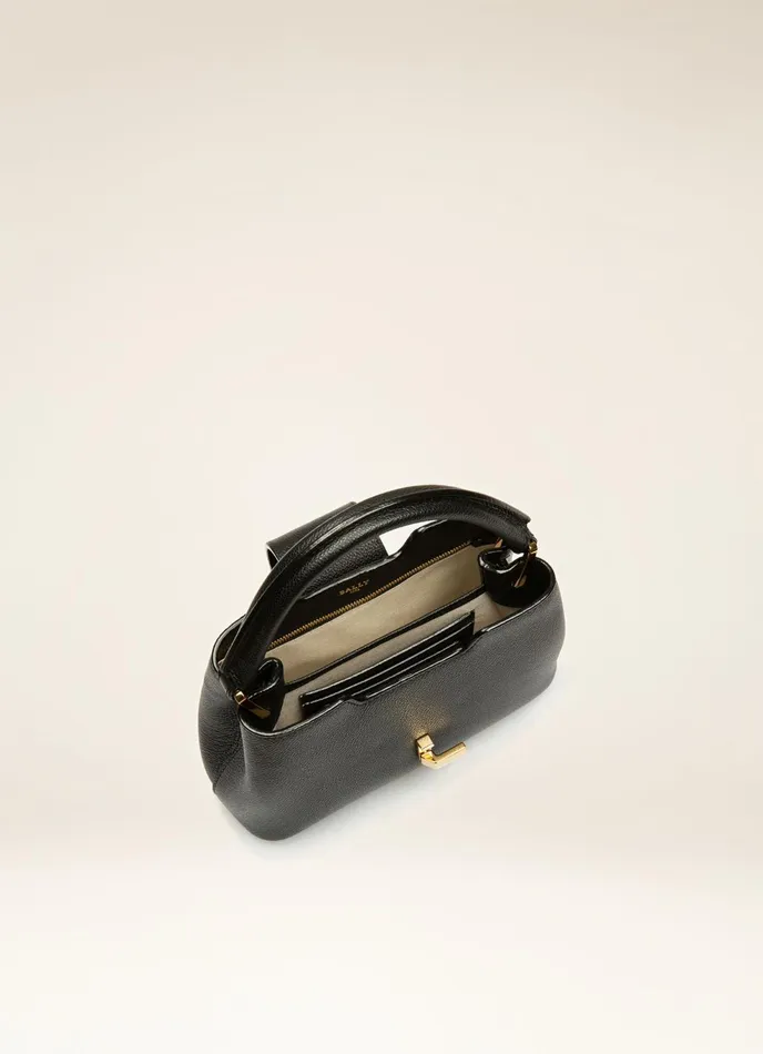Women Bally Top Handle Bags Jorah Small 8211 Leather Top Handle Bag In Black